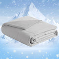 NTBAY Cooling Blanket for Toddlers, 39x47 Inches - Japanese Cold Tech Fabric Throw with Q-Max 0.43, Soft and Breathable Summer Nap Blanket, Also for Dogs, Light Grey