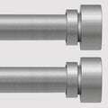 2 Pack Modern Silver Curtain Rods Set for Windows 28 to 48 Inches Adjustable Length Heavy Duty 1" Diameter Window Curtain Rod with Decorative Finials for Outdoor Bedroom Kitchen Living Room