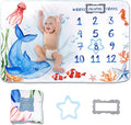 Baby Milestone Blanket| Original Design Baby Monthly Milestone Blanket Boy Girl|Baby Photography Props Blanket| 60'x40' Ocean World