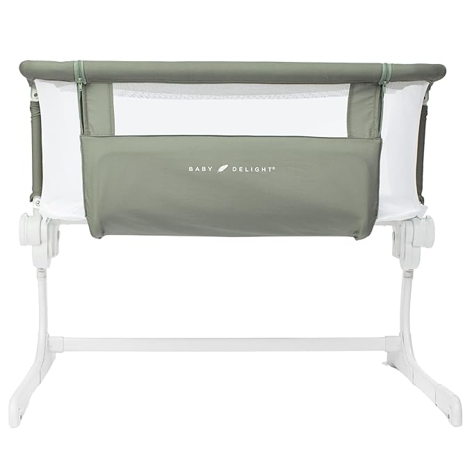 Baby Delight Beside Me Dreamer Bassinet | Bedside Sleeper & Baby Bassinet | 6-Position Height Adjustment | 100% GOTS Certified Organic Cotton Fabric | Organic Sage