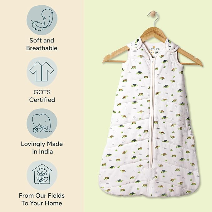 1.5 TOG Sleep Sack - Premium Organic Cotton, Soft, Breathable, Wearable Blanket for Newborns, Infants & Toddlers (18-24 Months), Unisex Baby Sleeping Bag, Gifts for Babies