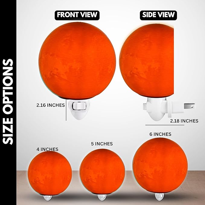 Mars Night Lights | 5" Mars Night Lamp LED Light | 3D Solar System NightLight, Planet Home Décor, Space Nursery, Kids Room, Space Gift, Birthday Gifts, Bedroom Decorations