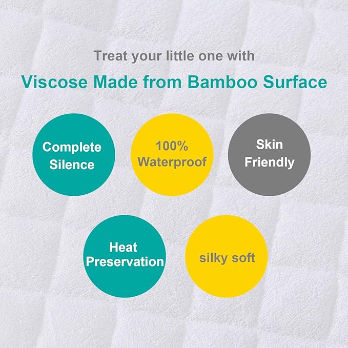 Waterproof Bassinet Mattress Pad Cover Compatible with Delta Children Sweet Dream Bassinet & Beberoad Love Baby Travel Bassinet, 2 Pack, Ultra Soft Surface, Breathable and Easy Care