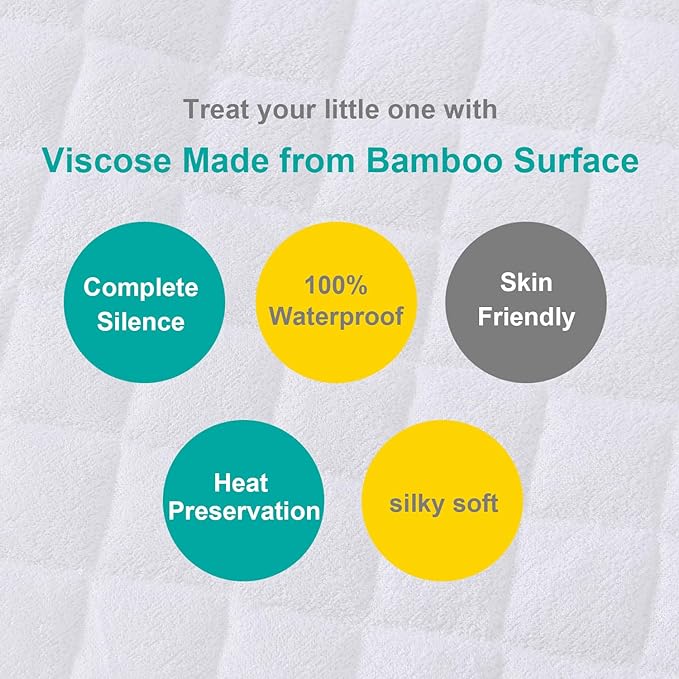Waterproof Bassinet Mattress Pad Cover Fit for Jimglo 3 in 1, Nordmiex, BabyBond, INFANS, HARPPA, and Ihoming Bedside Bassinet, 2 Pack, Ultra Soft Surface, Breathable and Easy Care