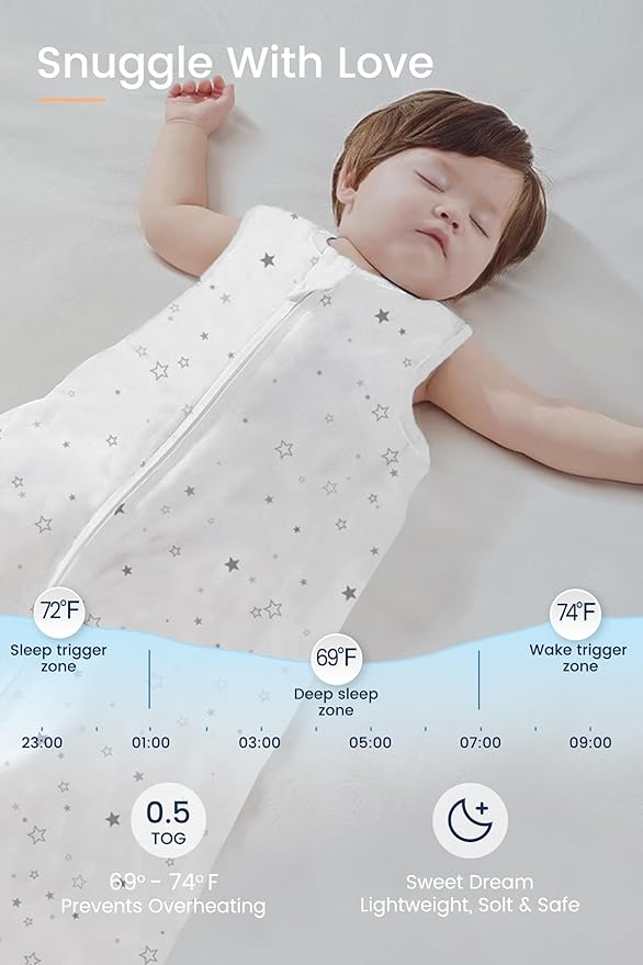 TotAha Dinosaur Toddler Sleep Sack 2T-3T-4T, 0.5 TOG Summer Light Sleeping Sacks, Soft Wearable Blanket Baby Sleep Bag with 2-way Zipper, X-Large