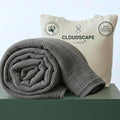 Cloud Scape Linen Oversized 4 Layer Muslin Blanket Twin Size - 100% Cotton, Lightweight & Breathable All Season Gauze, Pre-Washed, for Bed, Couch, fits Twin XL Bed,68x92, Dark Grey