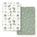 Pack n Play Sheets Fitted 2 Pack, Stretchy Ultra Soft Jersey Knit Pack and Play Sheets, Universal Fitted Portable/Mini Crib Mattresses Snug and Safe, Cute Sunny Holiday Print