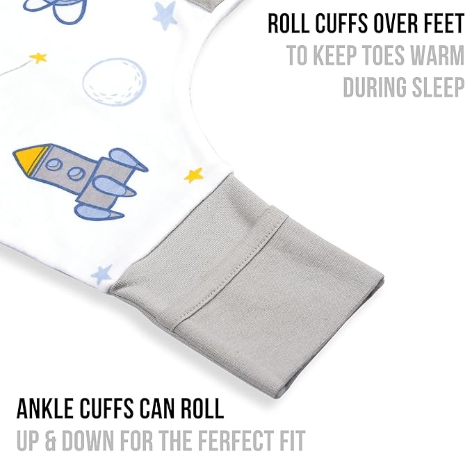 Mama Cheetah Toddler Sleep Sack with Feet 3T-4T, 0.5 TOG Organic Cotton Baby Wearable Blankets with Legs, Baby Sleeping Bag for Walkers, Early Walker Large