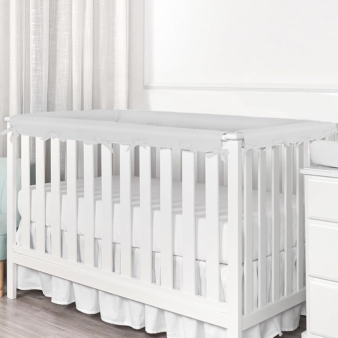 Mesh Sets Toddlers' Bed Rail Bumpers Protecter - Children's Bed Guardrail Padding - Anti-Collision |- Easy InstallEnhanced Safety Mostly Fit (4pc-Gray)