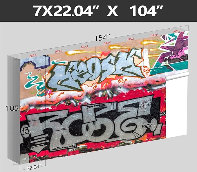 XMPMBM-Graffiti Art backsplash Large Decorative Wallpaper Bedroom Bathroom Nursery Room Wall Mural- W 154" X H 105"（112 Square Foot）