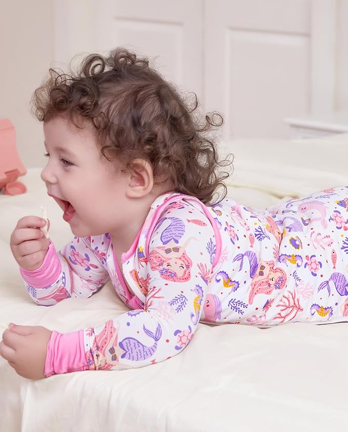 Rayon Made from Bamboo Viscose Sleep Sack 0-36 Months 1.0 Tog for Toddler and Baby sleepers 2-Way Zipper Newborn Sleep Sacks
