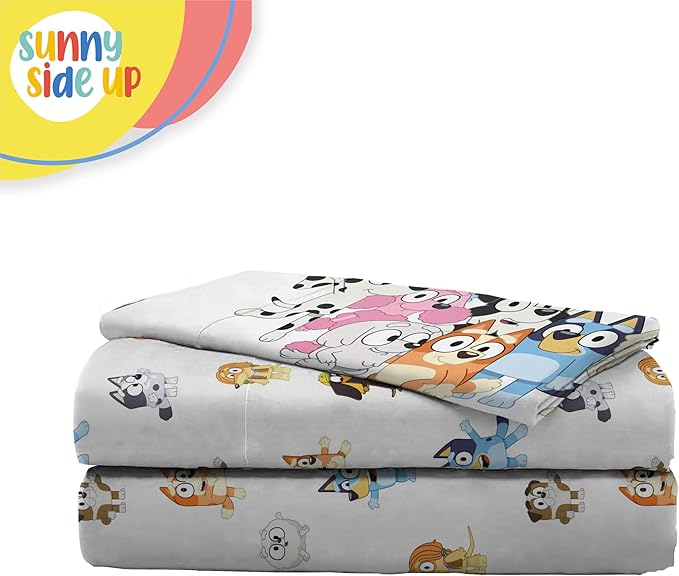 Bluey & Friends Toddler Sheet Set - 3 Piece Toddler Bedding Set Includes Pillow Cover - Super Soft Microfiber Sheets
