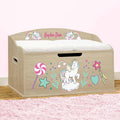DIBSIES Personalized Creative Wonders Toy Box, Unicorns & Rainbows, 30 x 19.25 x 18 inches, Soft-Close Lid (Natural)