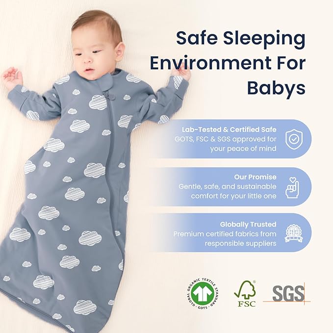 Unisex Sleeping Bag for Babies and Toddlers 3.5 Tog Sleep Sack, Baby Sleep Sack, One piece with sleeves, Gifts for Baby