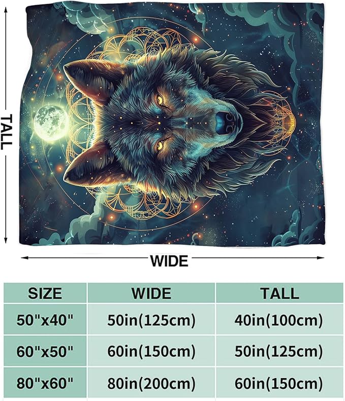 Tijuboni Wolf Throw Blanket Wolf Gifts for Girls Boys Women Men Kids Adults Soft Flannel Fleece Blanket for Couch Sofa Bed Home Decor 40"x50"