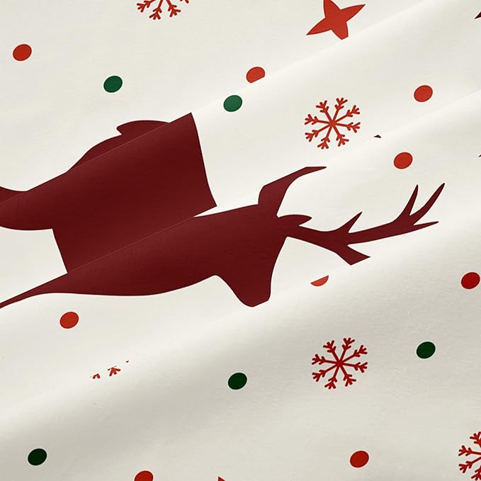 Christmas Duvet Cover Full Size Red Bow Deer Bedding Set 3 Pcs Kids Boys Girls Xmas Christmas Tree Comforter Cover with Zipper Closure (No Comforter)