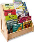 TONGMO 5-Tier Montessori Bookshelf - Front Facing Kids Bookshelf with Back Storage, Perfect for Toddler, Children's Room, and Reading Nook (Natural)