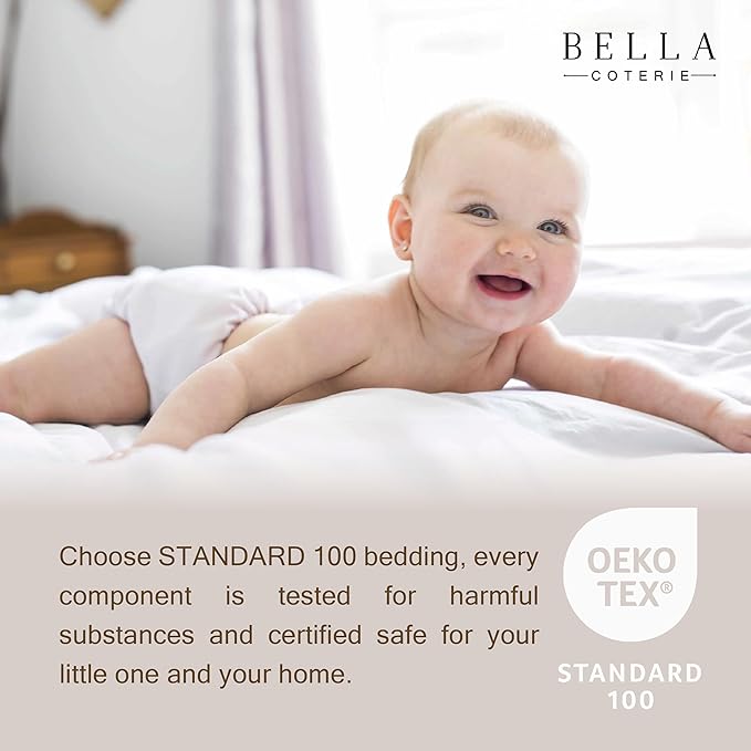 Bella Coterie Luxury Bamboo Viscose Crib Sheet | Organically Grown | Ultra Soft | Cooling for Better Sleep | Deep Pocket Fitted Sheet for Crib & Toddler Mattress | 100% Organically Grown [Sea Glass]