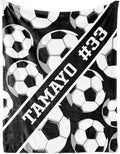 Custom Kids Soft Blanket: Personalized Gift for Soccer Football Basketball Softball Lovers Name and Number - Flannel Toddler Bed Blankets (50X60inch)