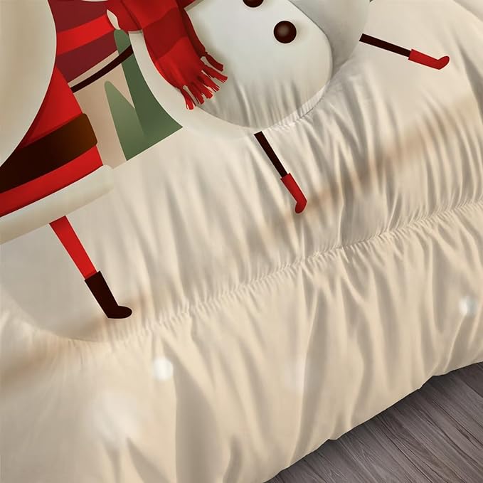 Christmas Bedding Sets King Size Comforter Set for Kids Boys Girls Bedroom Xmas Gift Christmas Festival Winter Snow Quilt Set,1 Comforter + 2 Pillow Cases