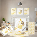 Personalized Baby Crib Bedding Set, 5 Pcs Custom Name Nursery Bedding Set, Yellow Zebra Baby Bedding Set for Girls Boys, Double Layer Crib Sets, Customized Gifts for Toddler Infant New Parents