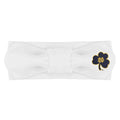 Creative Knitwear Notre Dame Fighting Irish Infant Girls White Solid Hair Knot Headband Embroidered Logo - Size Newborn - 4T