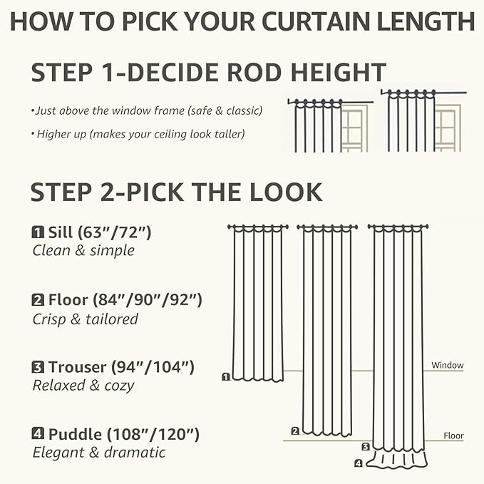 jinchan Linen Blend Curtain 96 inch Length 1 Panel for Sliding Door, Light Filtering 100 inch Extra Wide Farmhouse Drape with Rod Pocket Back Tab(100W x 96L, Oat)