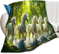 Tijuboni Horses Throw Blanket Horse Gifts for Girls Boys Women Men Kids Adults Soft Flannel Fleece Blanket for Couch Sofa Bed Home Decor 50"x60"