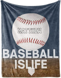 Personalized Baby Balll Soft Blanket: Custom Kids Baseball Design Blanket with Name and Number - Bedding Gifts for Infants Toddlers Adults 30x40inch