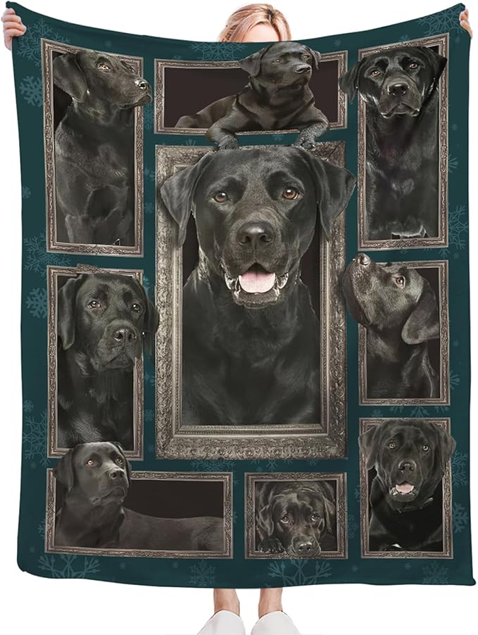 Tijuboni Labrador Retriever Throw Blanket Dog Gifts for Girls Boys Women Men Kids Adults Soft Flannel Fleece Blanket for Couch Sofa Bed Home Decor 40"x50"