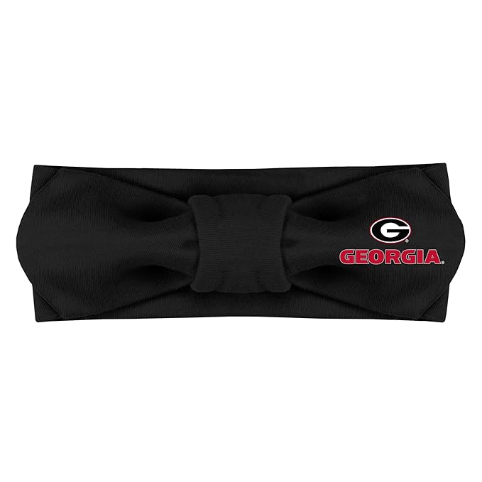 Creative Knitwear Georgia Bulldogs Infant Girls Black Solid Hair Knot Headband Embroidered Logo - Size Newborn - 4T