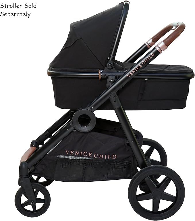 Venice Child Maverick Infant Bassinet for Single to Double Stroller (Not Included) with Cell Phone Side Pocket and Sun Guard Canopy, Eclipse