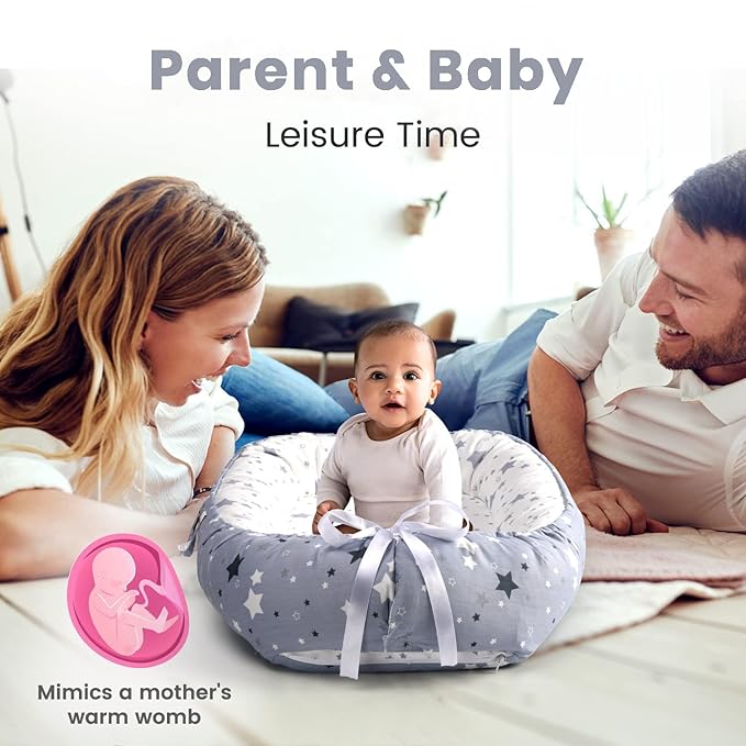 Totsi Baby Lounger with Pillow & Blanket | Ultra-Soft Baby Nest | Machine Washable Infant Lounger 0-24 Months | Adjustable Infant Nest for Travel | Baby Nest for Newborn