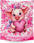 Personalized Pig Blanket Gifts - 30" x 40" Inches Girls Throw Blanket for Pig Lovers - Cozy Lightweight Throw for Sofa, Crib