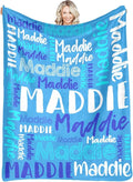 Dr.TOUGH Personalized Blankets with Name Customized Baby Blankets for Girls Boys Adults Monogrammed Blankets and Throws Christmas Birthday Mothers Fathers Valentines Day Gift (Blue-Green,50''×60'')