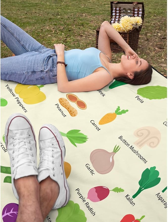 Thuswarm Colorful and Various Vegetables Flannel Blanket for Autumn Winter Gifts Warm Cozy Soft Funny Print Throw for Bed Couch Sofa 60”×50” Medium for Teen