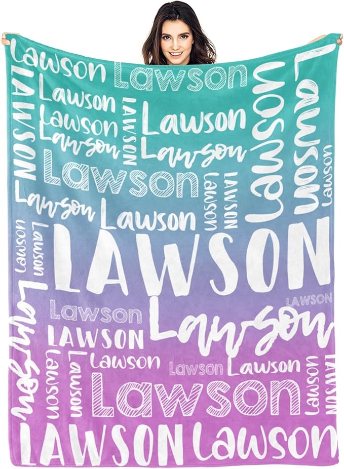 Dr.TOUGH Personalized Blankets with Name Customized Baby Blankets for Girls Boys Adults Monogrammed Blankets and Throws Christmas Birthday Mothers Valentines Day Gift (Z-Colorful 08, 50''×60'')