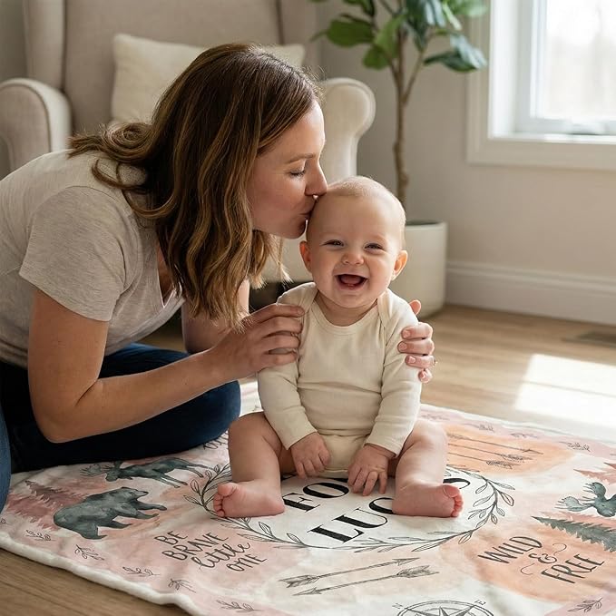 Personalized Baby Blanket- Printed in USA-Custom Baby Blanket with Name for Girls and Boys, Super Soft Plush Fleece, Personalized Christmas Baby Gifts