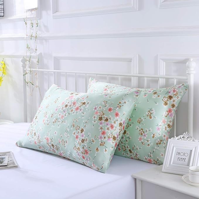 SLPBABY Silk Pillowcase for Hair and Skin with Hidden Zipper Print (Standard(20''x26''), Pattern27)