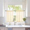 MIULEE Short Sheer Curtains 30 Inch Length for Kitchen Bathroom Cafe Half Window Treatment, Rod Pocket Tier Curtains 2 Panels, 29x30 Inches Long, Cream Beige