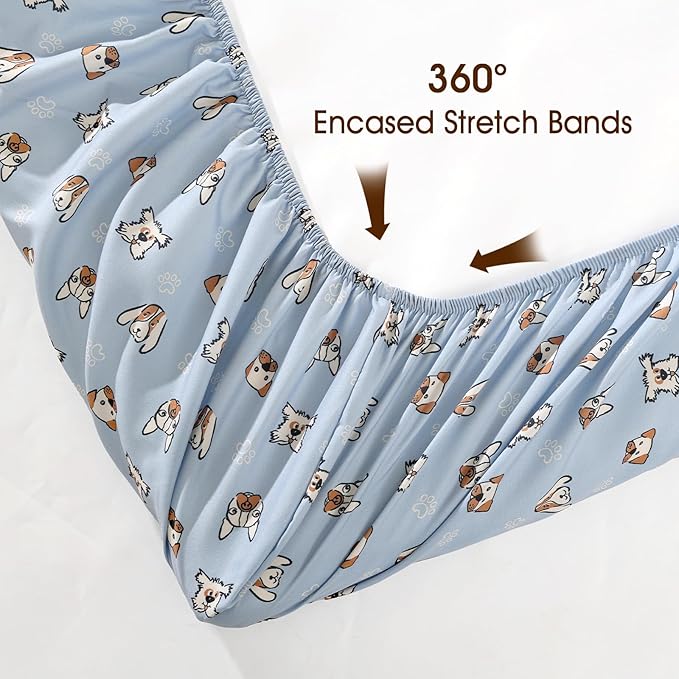 PHF 3 Pack Soft Bassinet Sheets, Pet Dogs Breathable Comfy Cradle Sheets for Baby Boys Girls Neutral, No Slip Universal Fit for Most Cradle and Bassinet Mattress, Pet Dogs