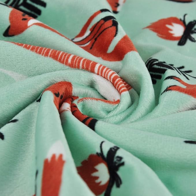 BORITAR Christmas Fox Baby Security Blanket Soft Minky Dot Fabric Lovey Blanket with Cute Woodland Pattern Backing Stuffed Plush Cuddle for Newborn Infant Gifts Orange 14 Inch