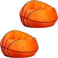 Big Joe Sports Ball Child-Sized Bean Bag Chair for Kids, 2 Pack, Basketball Plush, Ultra-Soft Lightweight Polyester Blend, 2.5 Foot Refillable