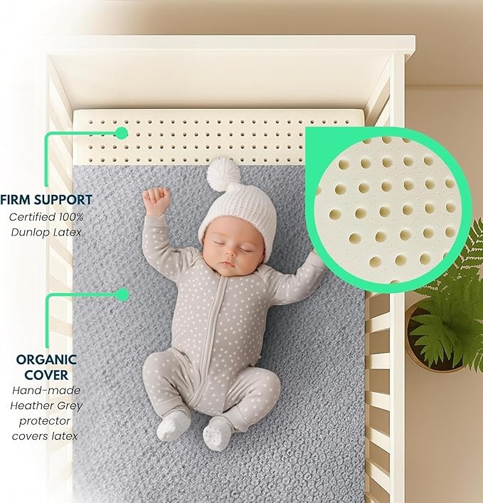 ORGANIC TEXTILES Organic Baby Mattress Topper with Wool Cover - GOLS/GOTS Certified - Breathable, Hypoallergenic, 2" Mini Sleeper (31"x18")