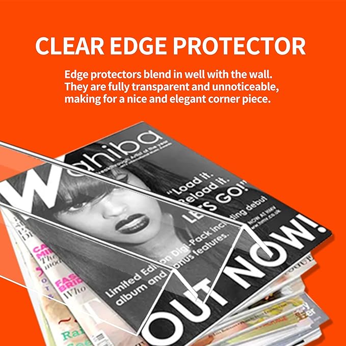 Clear Self-Adhesive Wall Corner Protectors-2 PCS of Corner Guards & Edge Protector for Baby, Furniture, Door, Tables, Cover Sharp Furniture, Easy to Install (3cmx90cm/1.18inx35.4in)