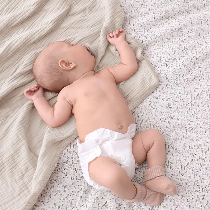 lulumoon Muslin Quilt Blanket, Crib Blanket for Baby and Toddler,47x47 Inches(Ivory)