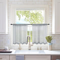 MIULEE 2 Panels Kitchen Tiers Half Window Sheer Curtains Rod Pocket Translucent Voile Drapes for Kitchen Bathroom Small Windows 29 by 24 Inch Dark Grey