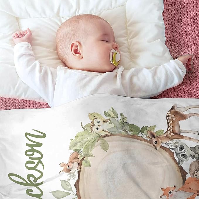 OLIVE OLIVIA Custom Baby Blanket,Personalized Blankets for Kids with Names,Customized Blankets with Name for Boy