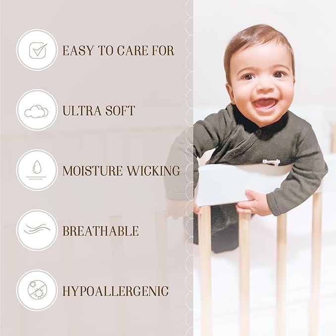 Bella Coterie Luxury Bamboo Viscose Crib Sheet | Organically Grown | Ultra Soft | Cooling for Better Sleep | Deep Pocket Fitted Sheet for Crib & Toddler Mattress | 100% Organically Grown [Champagne]