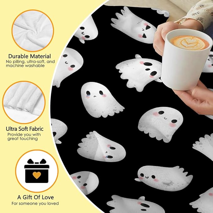 Halloween Blanket for Girls Boys - Cute Ghost Throw Gifts - Halloween Decor Blanket for Couch,Sofa,Bed,Living Rooms - 30"x40"-Toddlers/Crib Size